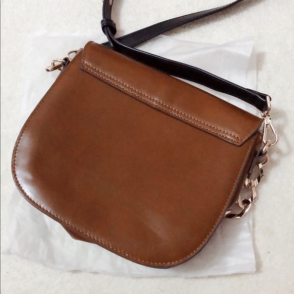 [ZARA] LEATHER CROSSBODY BAG WITH CHAIN - Picture 6 of 7